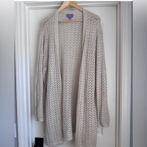 Laura Scott 2x cotton woven long cardigan
